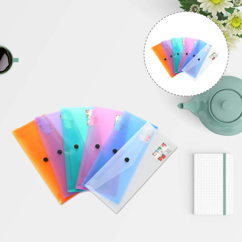 

Набор из 6 пластиковых папок-конвертов: легкие, портативные, с кнопкой-защелкой, для организации важных документов и файлов