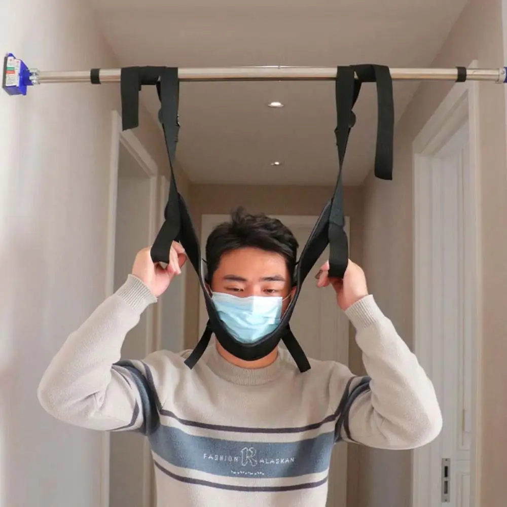 Breathable Cervical Neck Traction Belt Installation-free Adjustable Hanging Neck Stretching Soft Strong Bearing Capacity