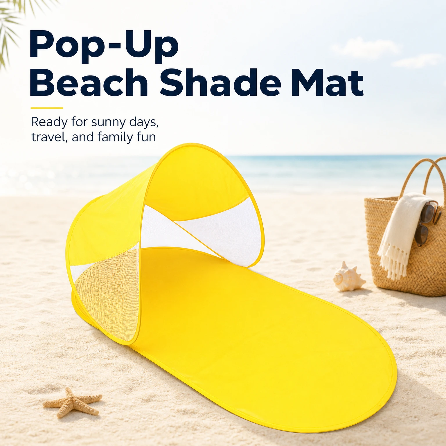 One Click Automatic Open Beach Tent Windproof Anti Mosquito Sun Canopy For Family Beach Picnic Travel