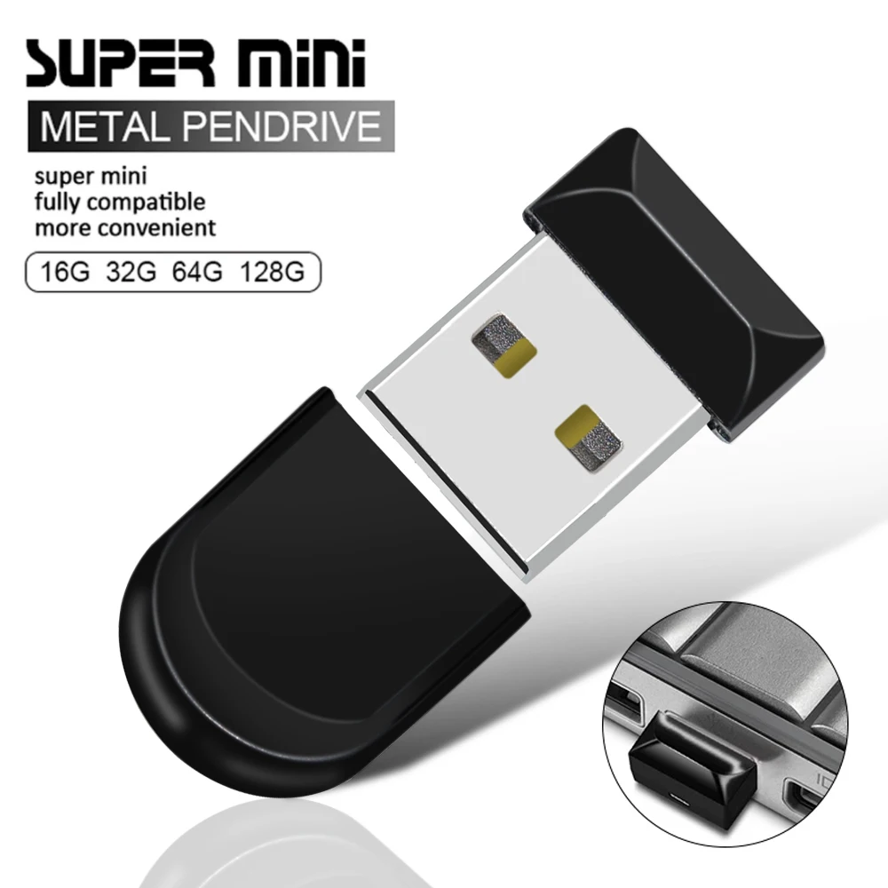 Hot Sell Super Mini USB Flash Drive Waterproof Pendrive 64GB 32GB 16GB 8GB 4GB Real Capacity USB 2.0 Memory Stick Thumbdrive