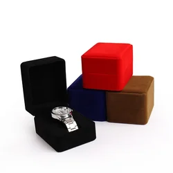 Velvet Watch Box With Rounded Corners Gift Packaging Box Jewelry Storage Watch Bracelet Display Holder Organizer for Woman Man