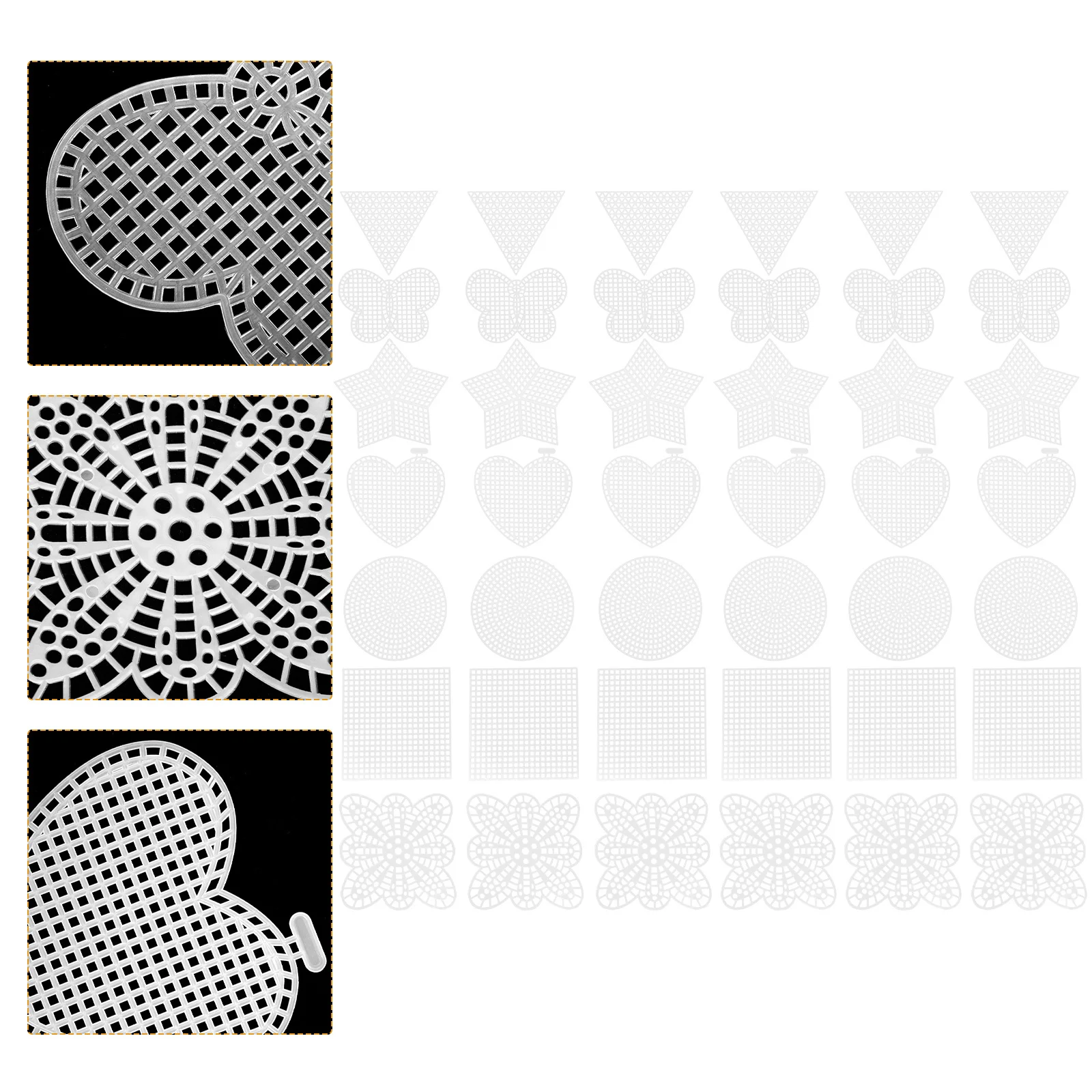 

70Pcs Cross Stitch Mesh Plastic Canvas Sheets White Embroidery Tool for DIY Cross Stitch Knitting Sewing Projects