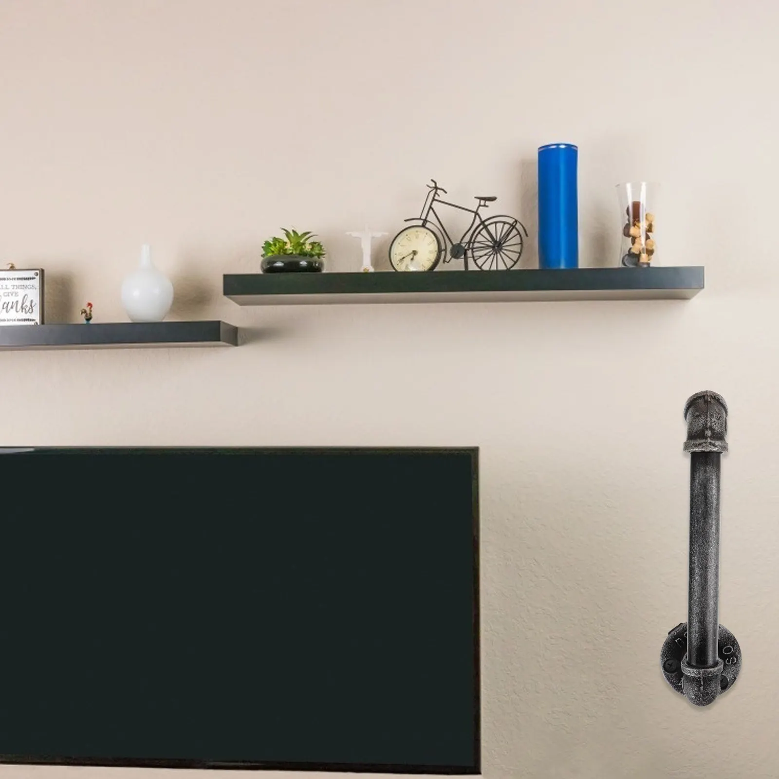 1Pcs Exquisite Workmanship Iron Shelf Bracket Industrial Style Wall Shelf Decor for Farmhouse Living Room DIY Shelving Rack