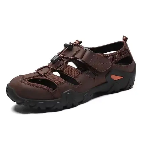 Fashion Versatile Men Shoe Retro Men's Sandals New Comfort Non Slip Men Slipper Breathable Male Casual Shoes with Toe Caps