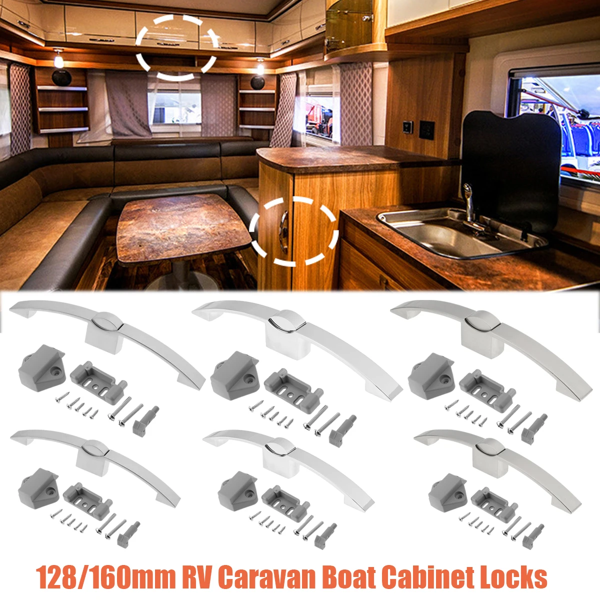 

2PCS Camper Car Push Lock RV Caravan Boat Cabinet Locks Handle Home Drawer Latch Button Locks Furniture Door Lock Hardware