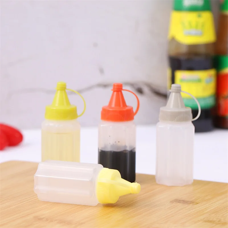 54pcs/set Children\'s Bento Sauce Bottle Mini Cartoon Seasoning Squeeze Bottle Children Snack Cake Fruit Forks Silicone Lunch Box