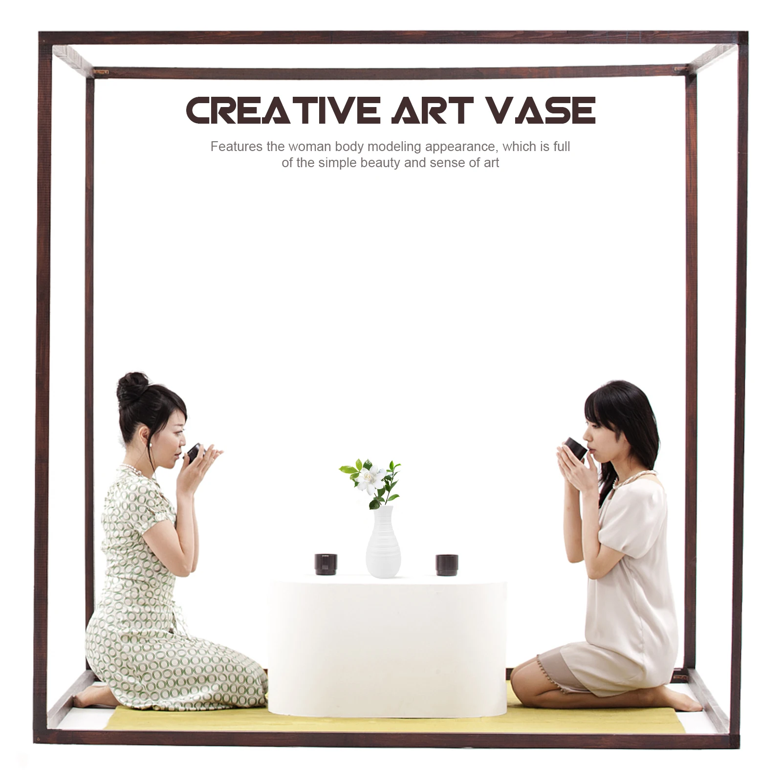 

2Pcs Plastic Vase Unbreakable Decorative Desktop Flower Arrangement Container Modern Living Room Accessories NonSlip