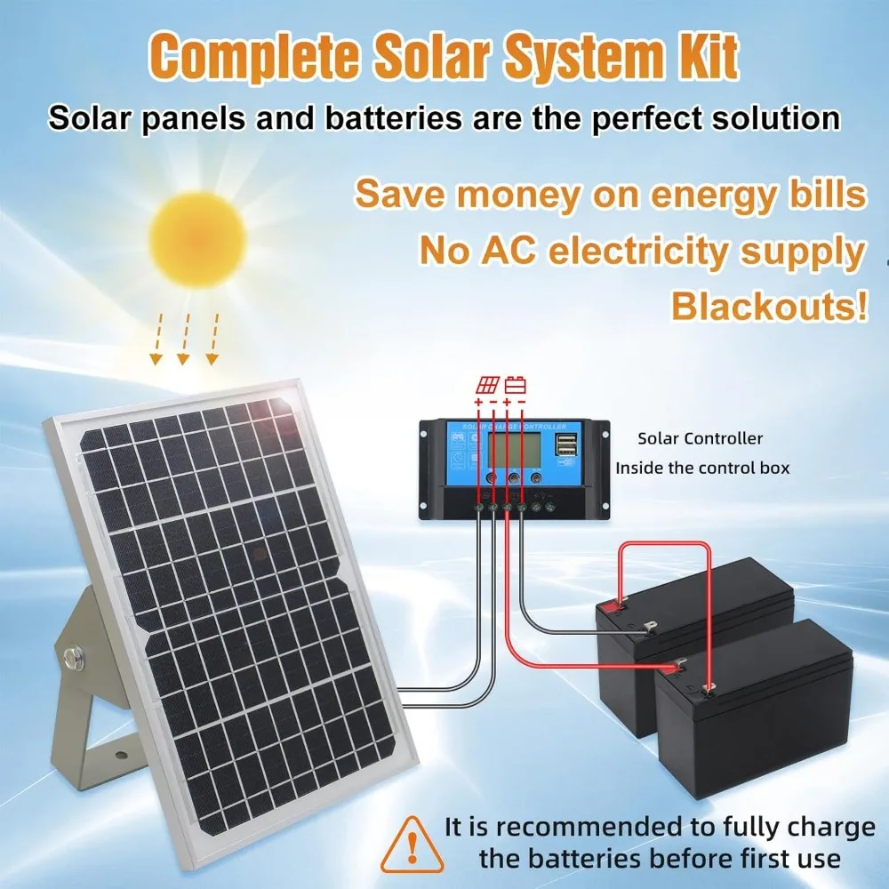 

Solar Gate Opener with Batteries&Solar Panel for Single Swing Gates Up to 770lb Automatic Gate Openers with Remote Complete Kit