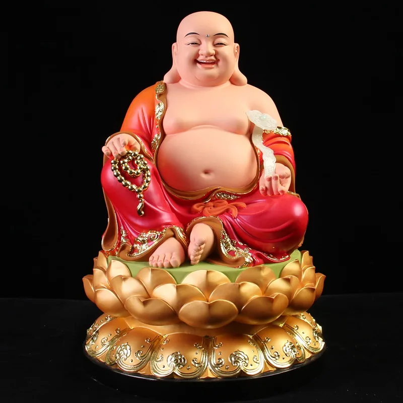 GUTE Buddha-Statue Südostasien Home Store Company Shrine GOOD LUCK RUYI Gott des Reichtums Maitreya Buddha Mammon Gott Skulptur