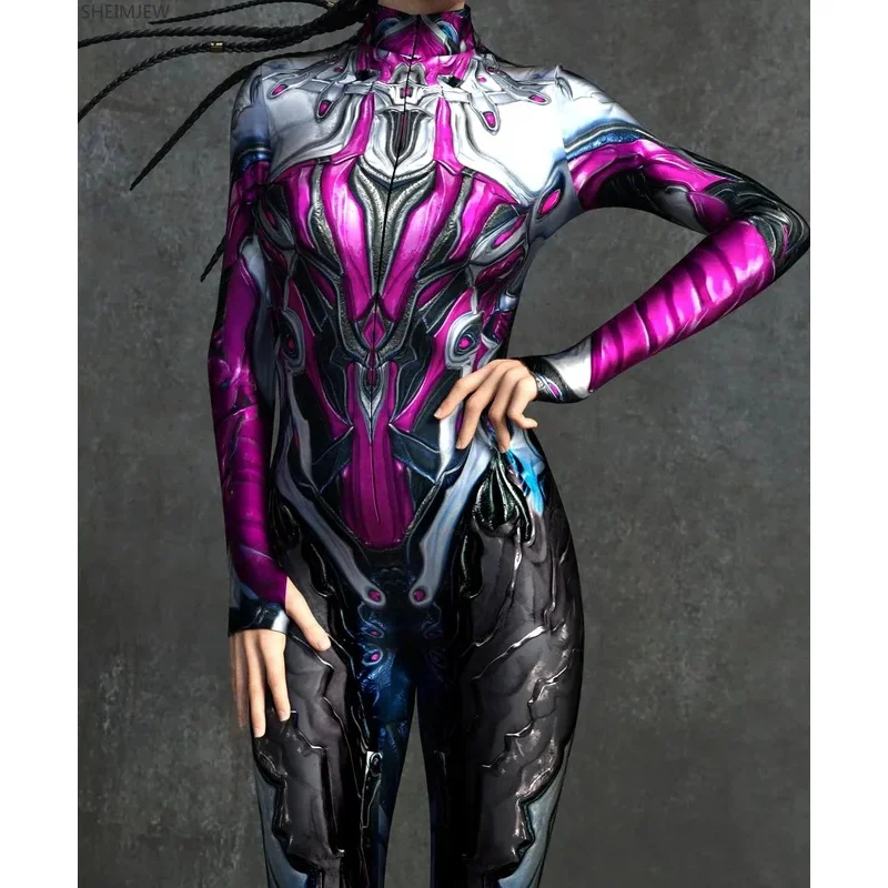RT01 Nuovo Cosplay Robot Punk Donne Zentai Tuta 3D Stampa Digitale Tuta Per Adulti Sottile Halloween Carnevale Vacanza Gioca C * JK2