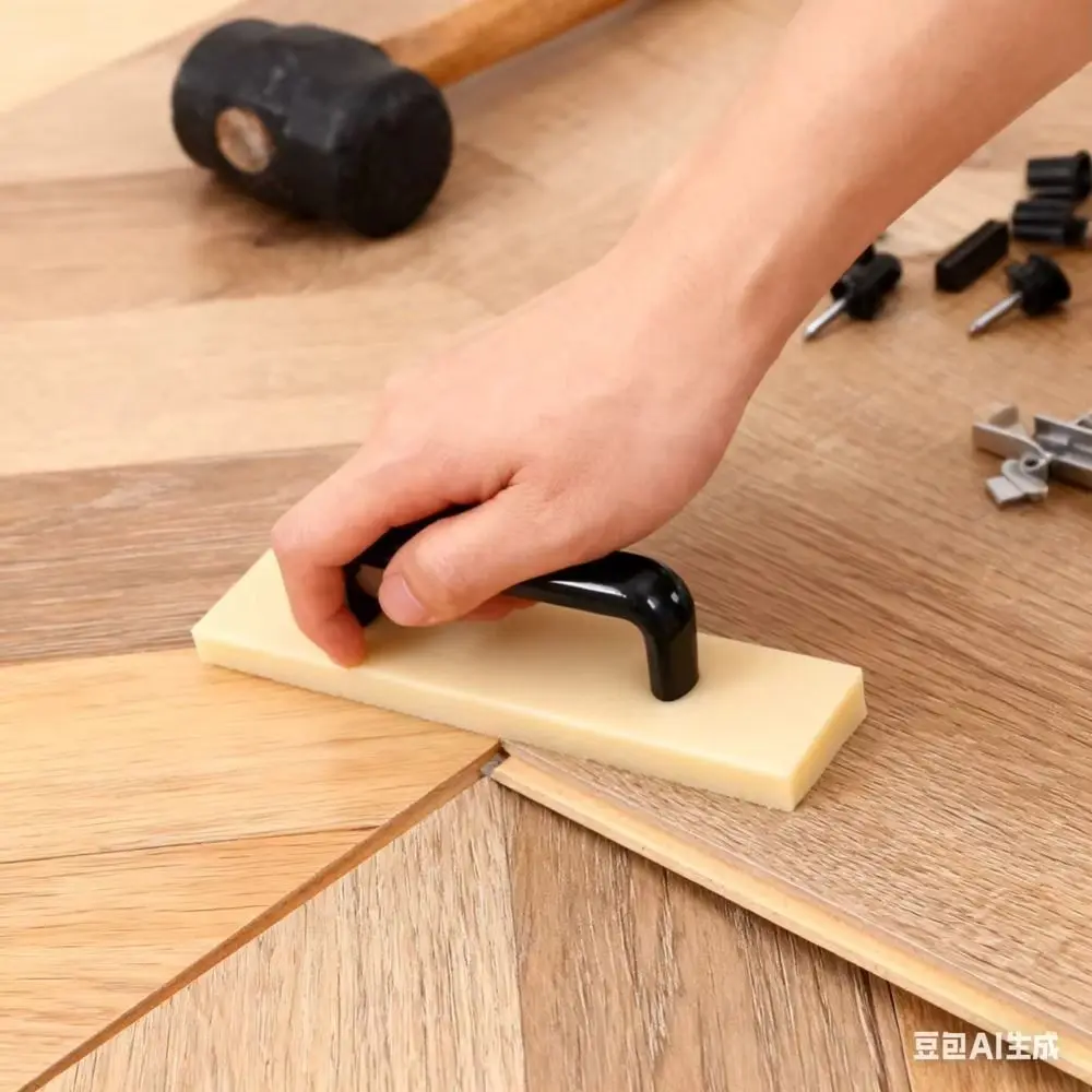 高耐久タッピングブロック-滑らかなエッジ-変形に強い-床設置ツール-20-25-30-40-cm-ナイロン-ホワイト-ハードウッドツール