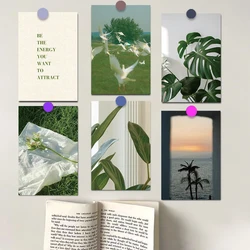 10×15CM 10PCS Green Little Fresh Stickers Painting Card Room Living Room Decor Skateboard Streetwear Coffee Dormitory Sticker