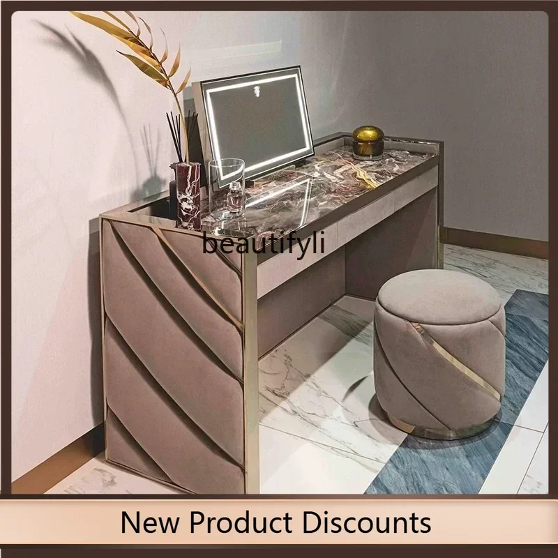 

Asmt56Итальянский легкий роскошный кожаный туалетный столик Современная вилла элитный туалетный столик для спальни