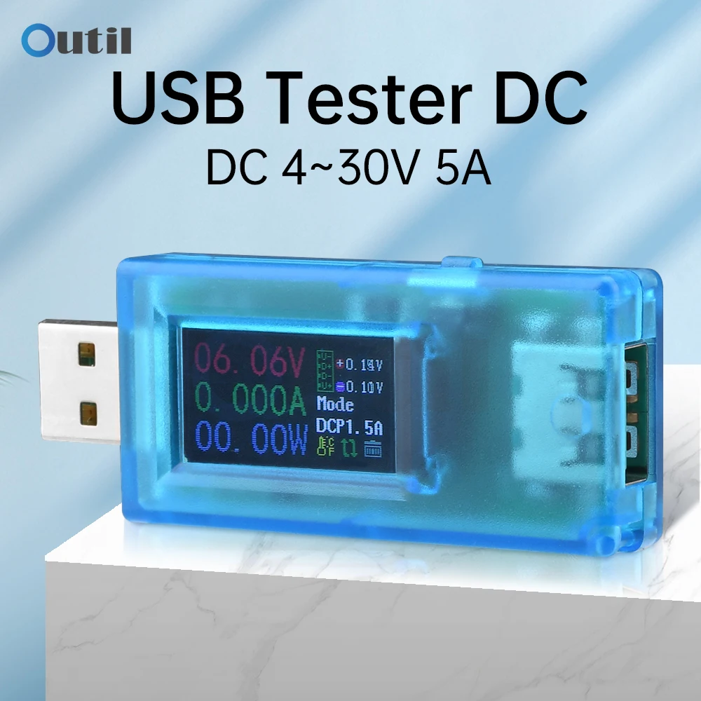 3-in-1 USB Multi Tester DC 4-30V 5A Voltage And Current Oower Meter supports QC2.0 QC3.0 APP 2.4A/2.1A/1A/0.5A fast charging