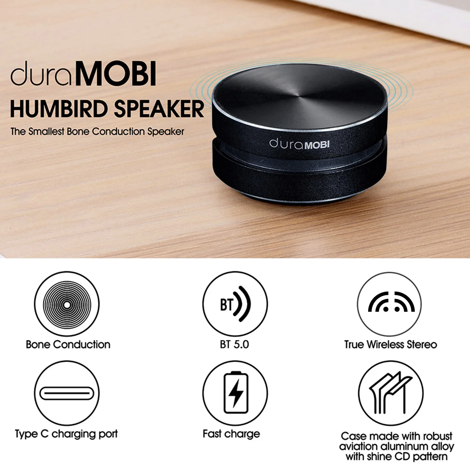 Wirelessly BT Speaker Bone Conduction Speakers Mini Portable Loud Stereo Sound Built-in Mic Sound Box