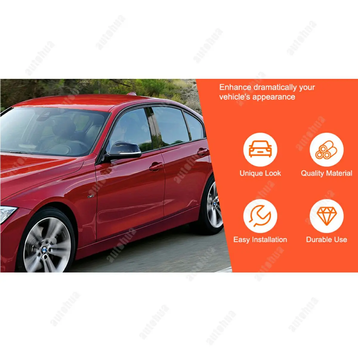 عمود الباب آخر الكسوة لسيارات BMW F30 2013-2019 الجانب الباب عمود المضادة للخدش لامعة ملصقات الكمبيوتر غطاء القوالب 6-قطعة #6