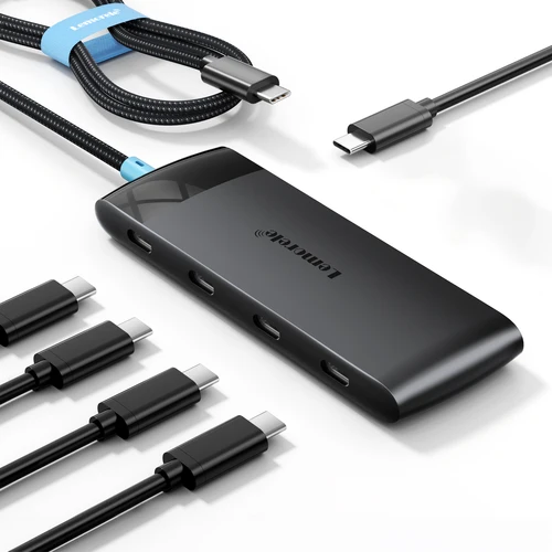 Lemorele-concentrador de red USB tipo C a USB 3,2 Gen 2 para ordenador, accesorios de oficina, Macbook Pro, PC, 5 en 1, 10Gbps