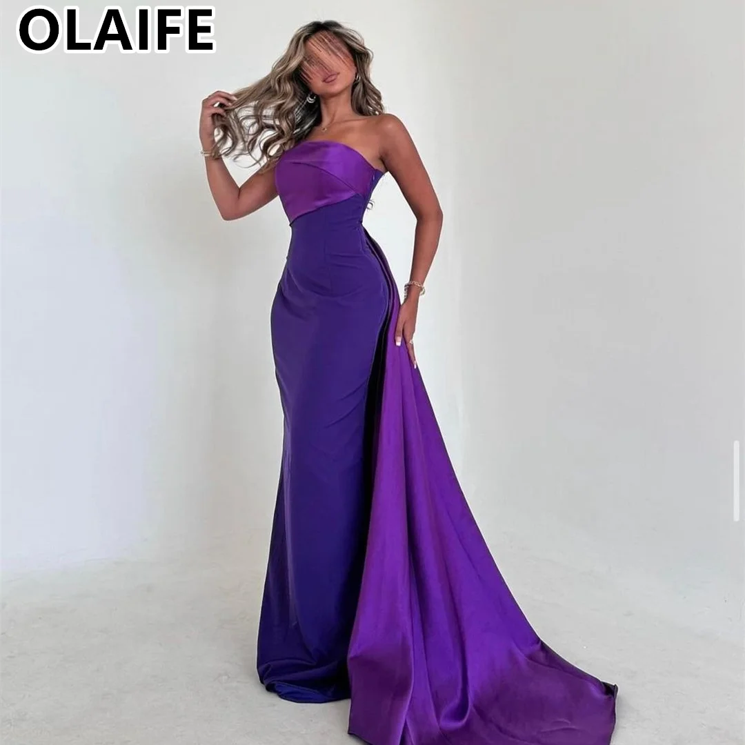 

Luxury Mermaid Evening Dresses 2024 Purple vestidos de fiesta Elegant Prom Dress Simple Party Gowns فساتين للمناسبات الرسمية