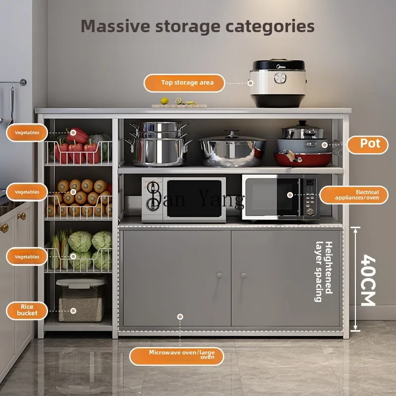 DY kitchen rack floor-to-ceiling multi-layer storage multi-functional household side cabinet microwave oven pot locker