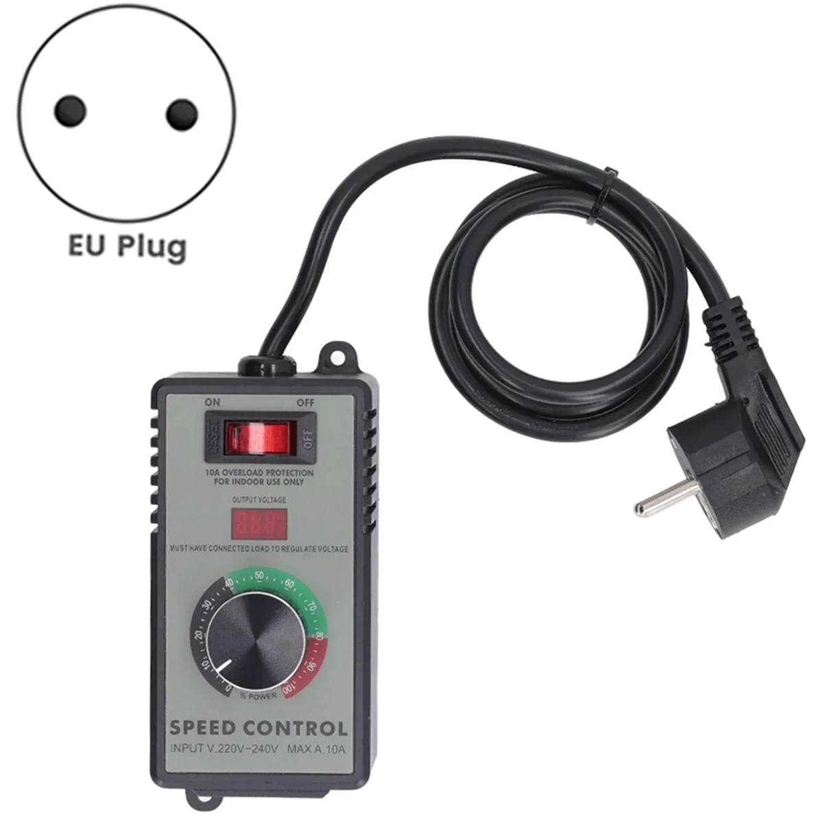 AC Motor Speed Controller Angle Grinder Fan Variable Speed Controller 10A Universal European Plug AC220 to 240V 4000W