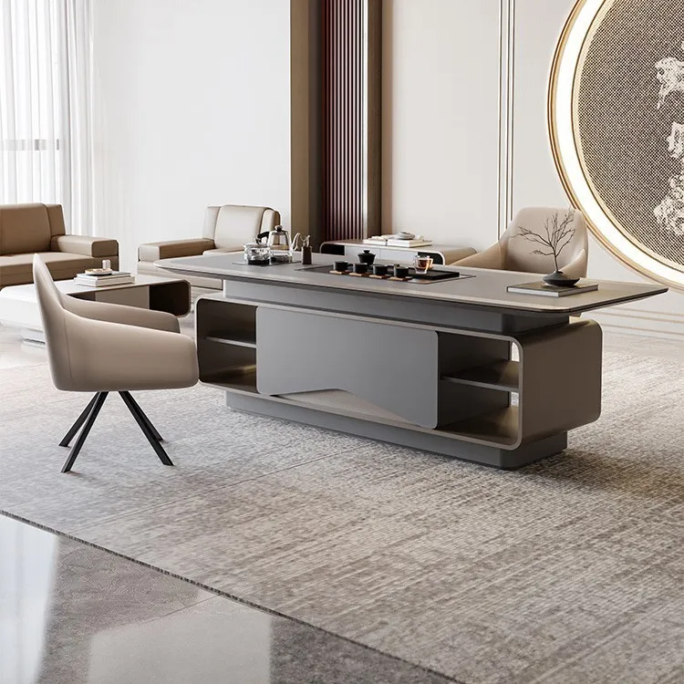 

Light luxury tea table, high-end tea table, modern simple and high-end meeting guests, kung fu tea table, high-end kettle integr