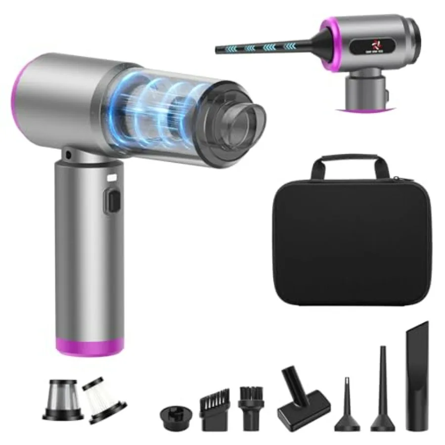 

Wireless Handheld Vacuum Cleaner 2 in 1 with Brushless Motor for Car Office Home 25000PA Suction 250000RPM Air Duster 9000mAh B
