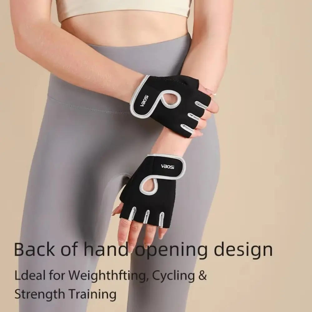 

Durable Cotton Polyester Cycling Gloves Black Grey Pink Half Finger Finger Brace Elastic Wrist Support Women Men