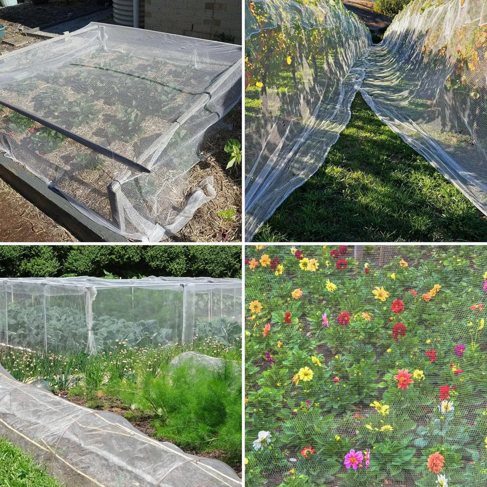 Garden Net Plant Cover 3*3/6/10/15m Garden Netting Bird Barrier Outdoor Cuttable Protector For Raised Vegetables Fruits Berry