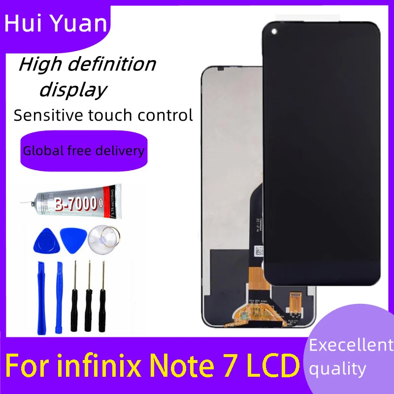 For Infinix Note 7 X690 X690B LCD Display Touch Screen Sensor Digitizer Assembly Note 7 X690 Front Display Panel Glass Full LCD