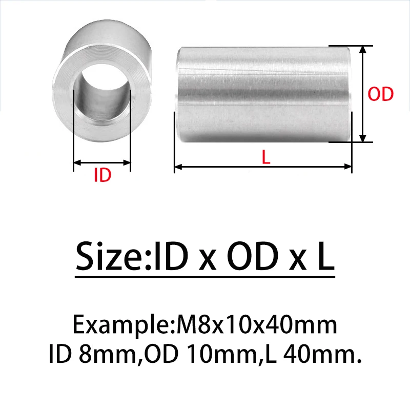M6 M7 M8 M9 Sus304 Stainless Steel Bushing Washer Gasket Unthreaded Round Hollow Standoff Spacer Sleeve Od 10-16mm For Diy Part