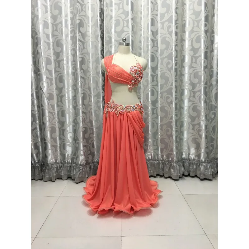 

Customized Belly Dance Dress Eastern Dance Competition Performance Costume Sparkling Diamond Large Skirt Belly Dancing Bra