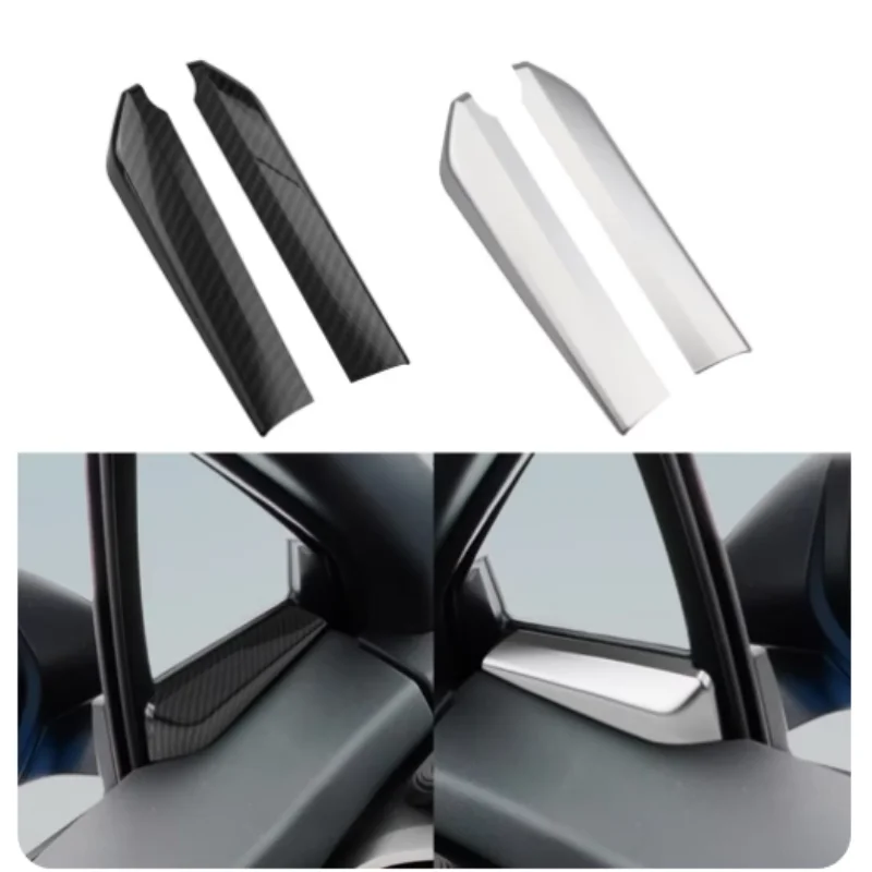 

LHD 2Pcs ABS Chrome Car Front A Pillar Triangle Cover Trim Sticker for Toyota C-HR CHR 2017 -2021 Accessories