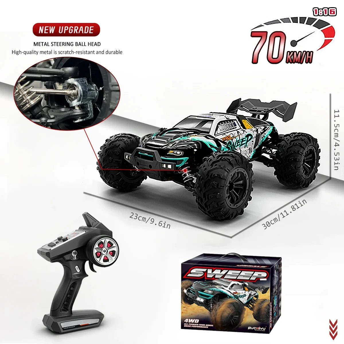 1/16 RC Car 4x4 Remote Control Cart 16101PRO/16102PRO Brushless 70KM/H 2.4G Electric High Speed Off-Road Drift Toys for Children