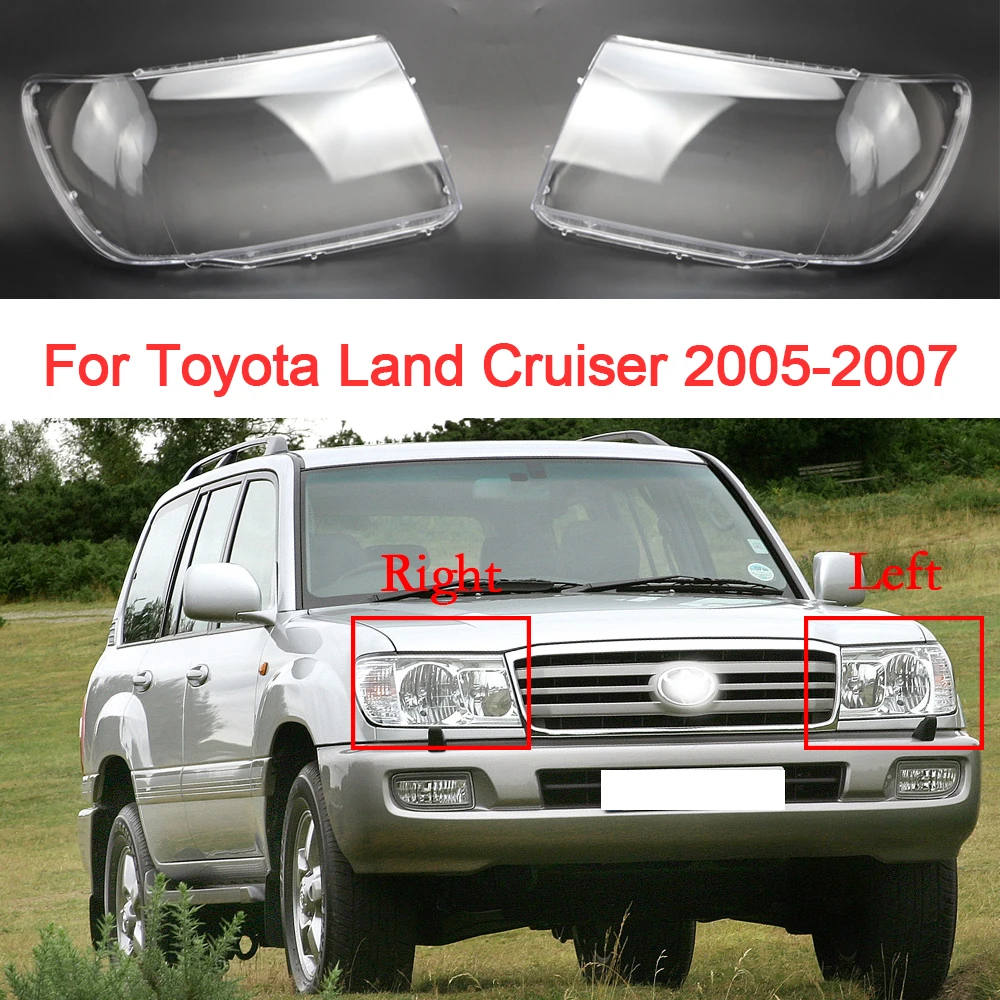 Car Headlight Cover For Toyota Land Cruiser 2005 2006 2007 Lampshade Plexiglass Lens Replace Headlamp Shell Car Accessories