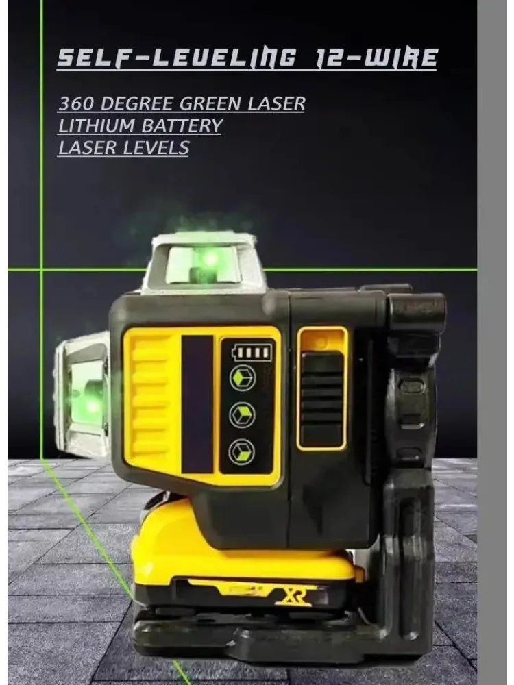 Portable Automatic Laser Level High Power Lasers Infrared Professional Multifunctional  Work Line Green Light 12 Lines Outdoor