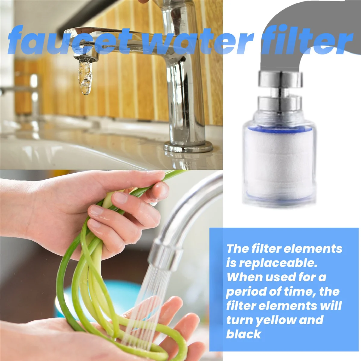 10 Piece Faucet Sprayer Accessories Water Filter Replacement,Hard Water Softener for Kitchen Faucets,Faucet Water Filter