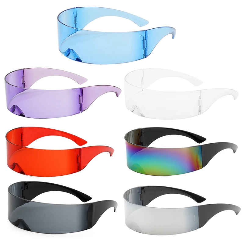 Party Glasses Visor Wrap Shield Large Mirror Sunglasses Riding Windproof Glasses Fashion Personality Glasses Riding Glasses