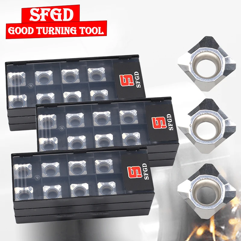 10pcs Aluminum Cutter Blade SCGT120402 SCGT120404 SCGT120408 AK SH01 Turning Inserts Carbide CNC Lathe Tools SCGT Lathe Insert