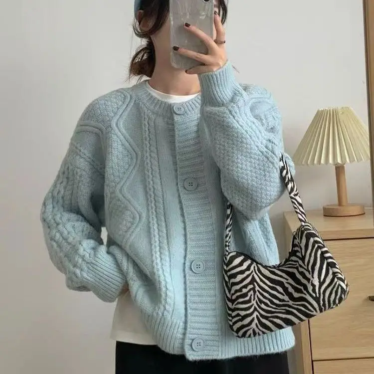 

Korean Style High-end Small Sweater Jacket Women's New Lazy Style Loose and Versatile Top