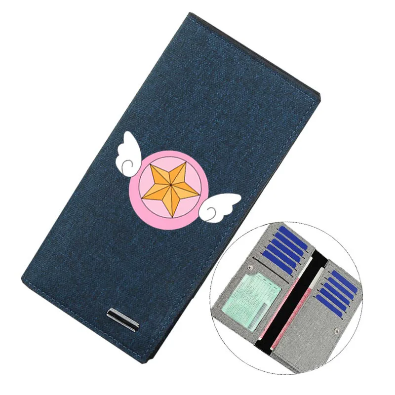 Teenagers Canvas Cartoon Long wallet Money Cards Bags Kids Coin Bag Short Purse for anime  Cardcaptor Sakura  Canvas wallet