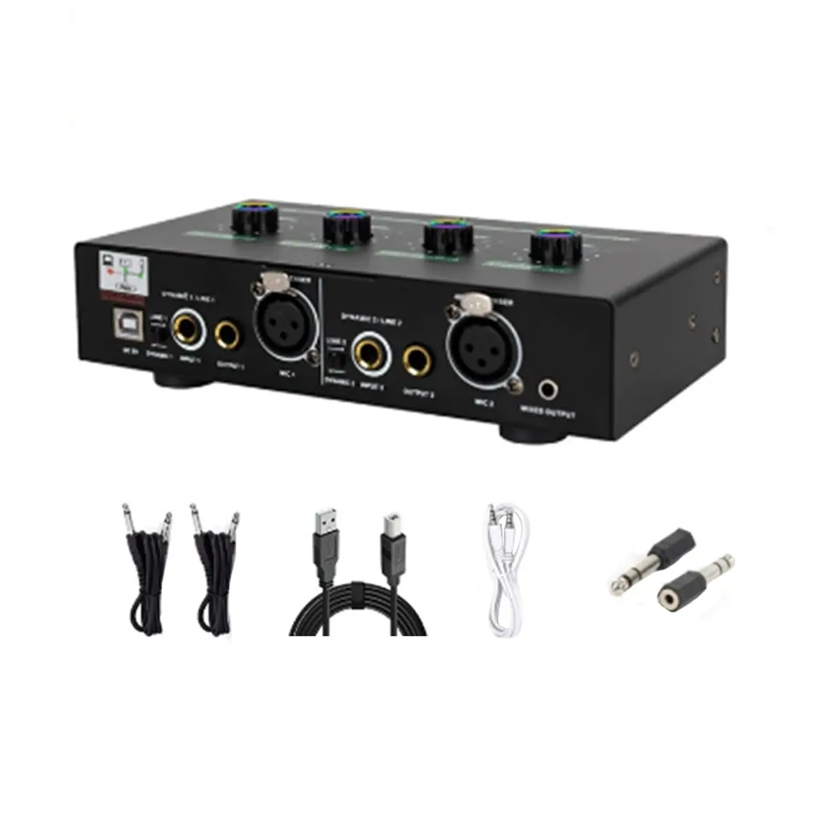 Summer sale- Mini Headphone Amplifier 2 Channels Stereo Audio Amplifier with Power Adapter Earphone Amp Charging Version