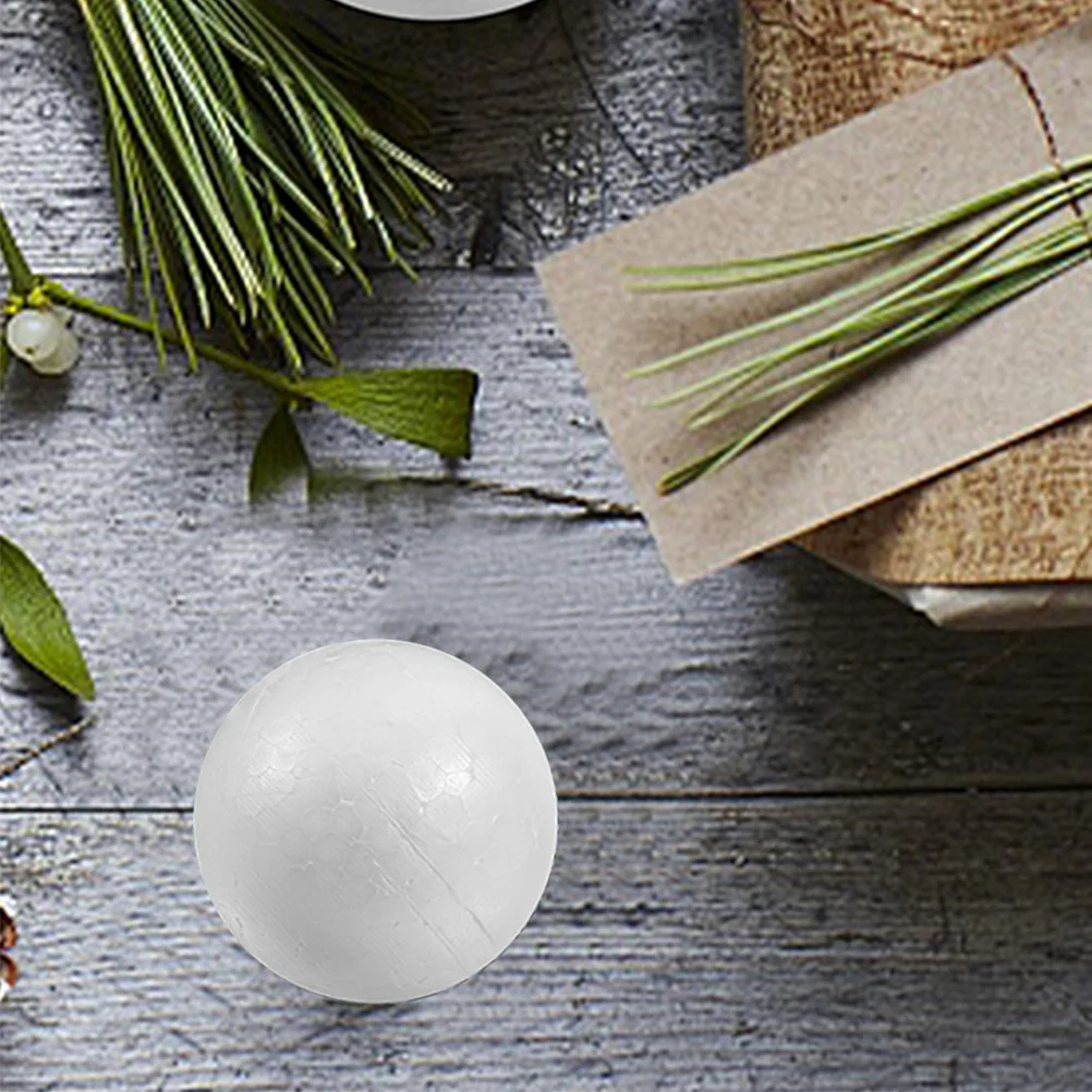 

100pcs Foam Ball Smooth Round Unpainted Mini Craft Kit For Kids Diy Decorative Creative Art Project White Circle