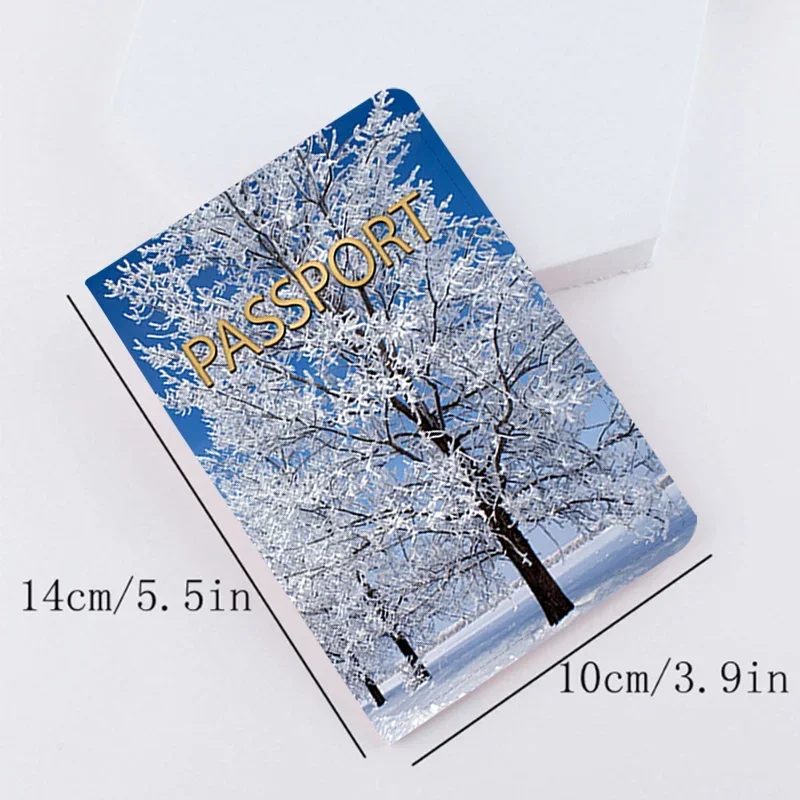 Passport Sleeve Credit ID Holder Protector Cover Portable Multi-function Storage Covers Snowview Print Pu Leather Passport Case