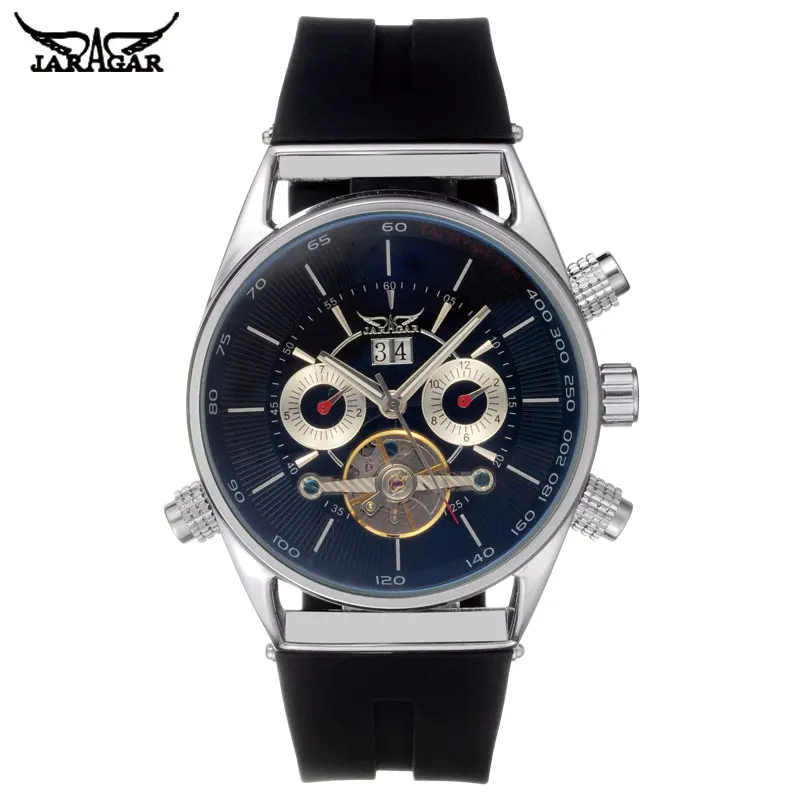 Jaragar Tpo Brand Automatic Self-wind Mens Luxury Mechanical Tourbillion Design Shock Resistant Complete Calendar Wrist Watches