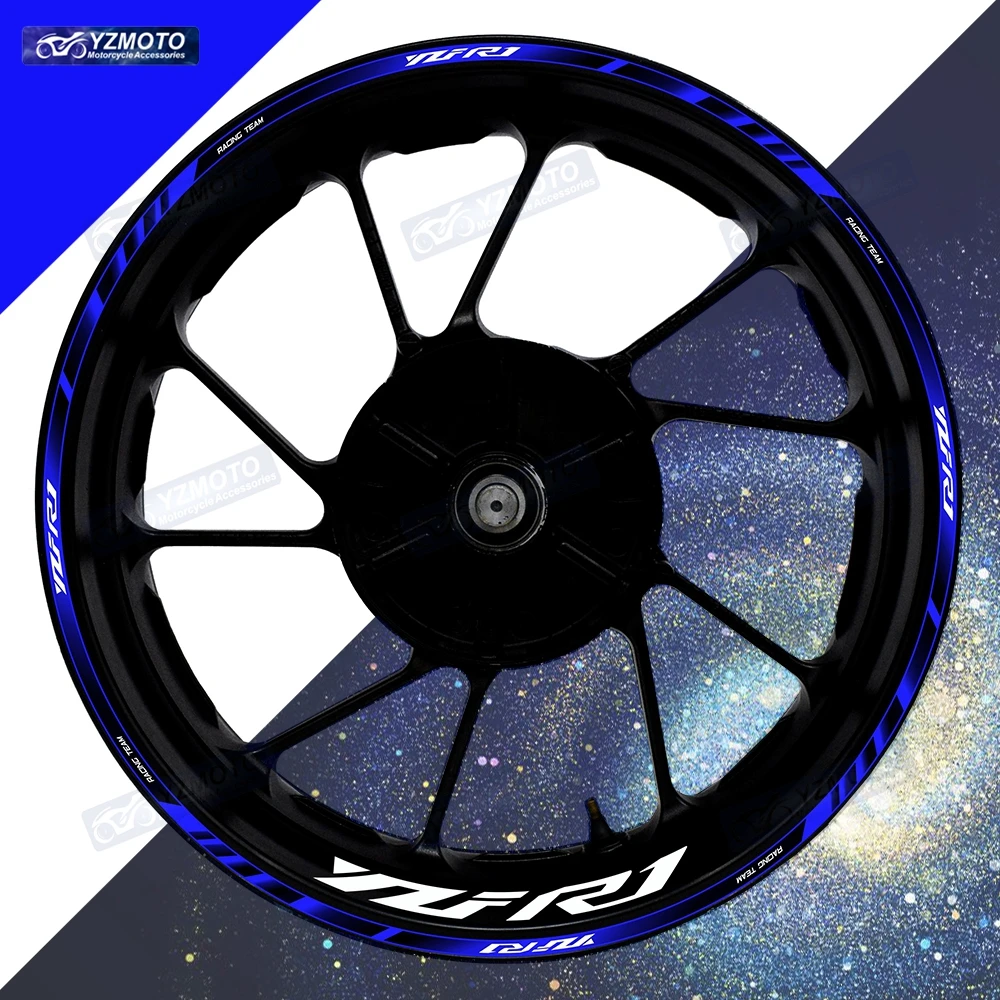 

Для мотоцикла YZF R1 YZF-R1 17-дюймовая наклейка на ступицу переднего и заднего колеса, водостойкая светоотражающая модифицированная декоративная наклейка на обод