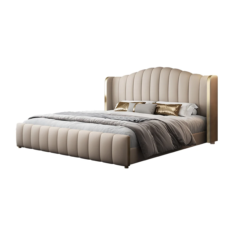 

Storage Nightstands Bed Modern Luxury Drawers Headboard Upholstery Bed King Size Frame Muebles Para Dormitorio Home Furniture