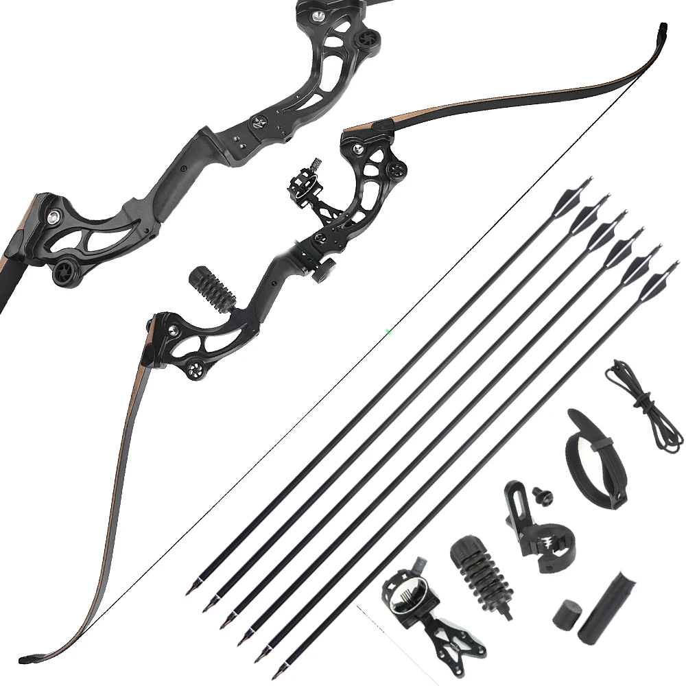 

64 Inch Takedown Bow 50Lbs Recurve Bow Hunting LongBow Magnesium Alloy Handle Archery Fishing Shooting Hunting Accessories