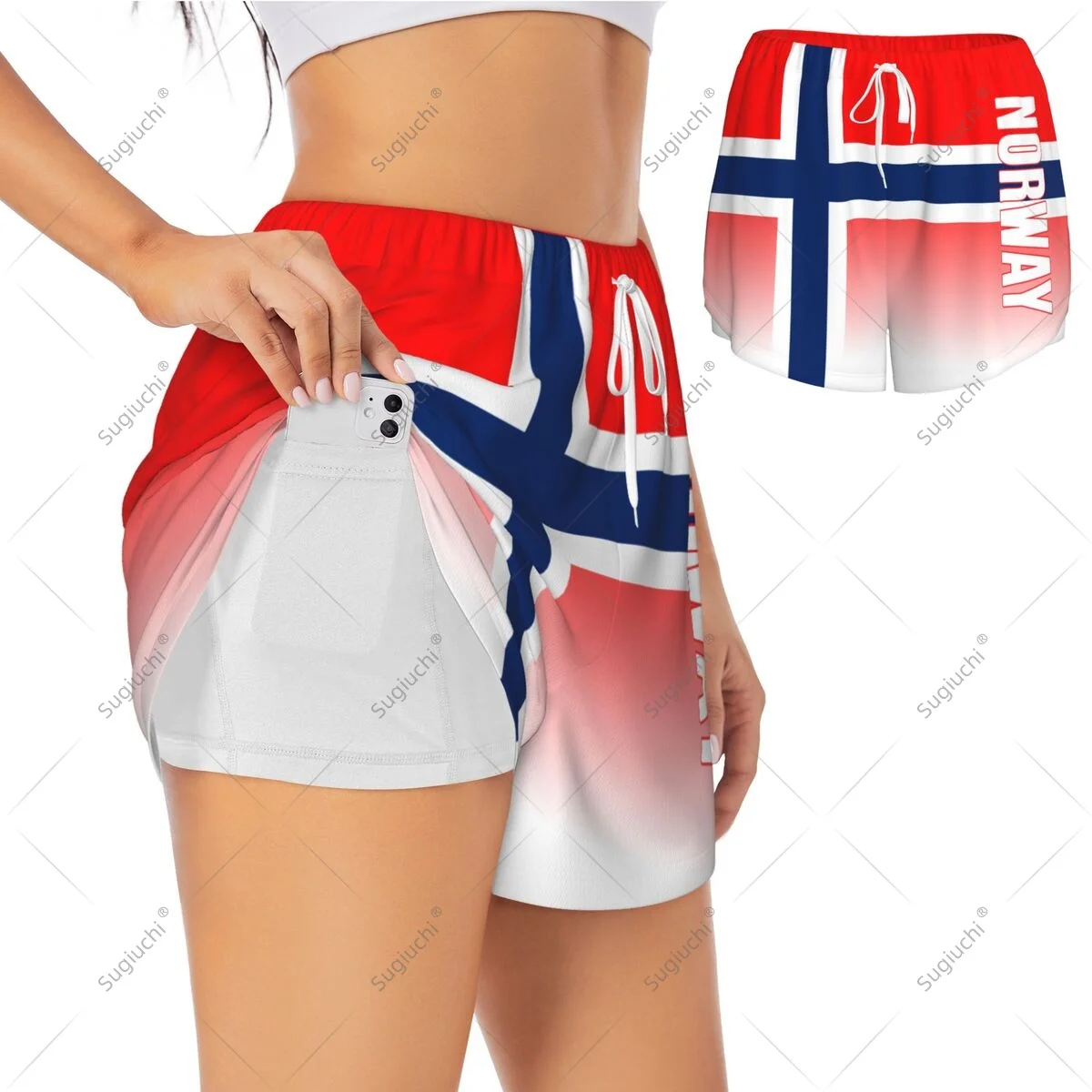 

Женские спортивные шорты с флагом Норвегии для занятий йогой, бегом, пилатесом, фитнесом, легкие, для активного отдыха