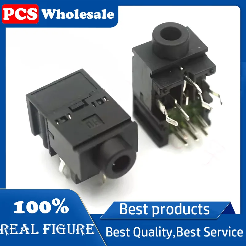 

PJ-317A headphone Connector 3.5 Pins 11 pins 4 fixed feet 3.5mm socket female power socket