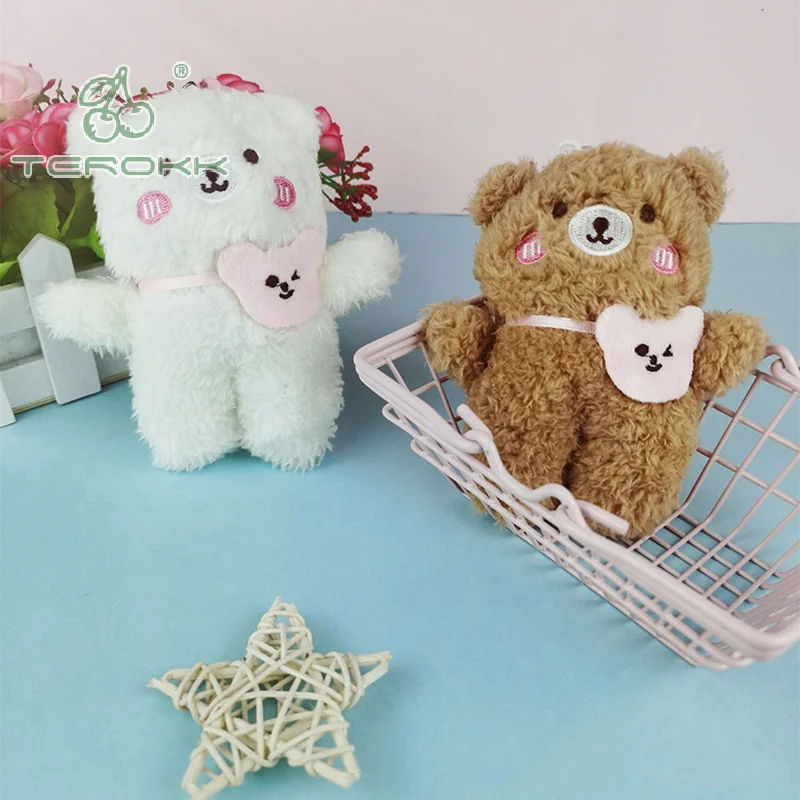 Cute Cartoon Plush Doll Litter Bear Keychain Hanging Ornaments Hanging Clothing Accessories Trendy Bag Decor Car Keychain